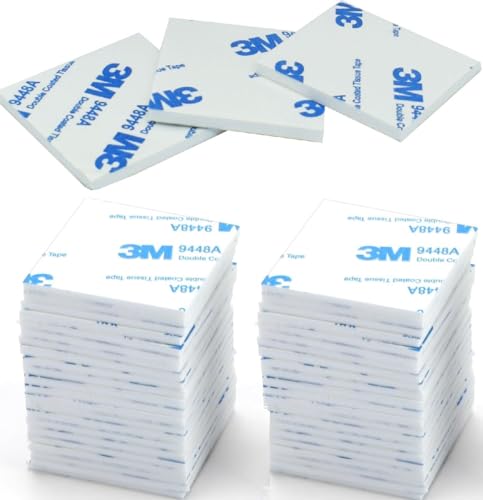 CANOPUS Weiß Klebepads Doppelseitig Extra Stark 9448A 48PCs 40mm x 40mm, Wasserfest Doppelseitige Klebepads, Beidseitige Klebepads für Montageplatte, Nummernschildhalterung von CANOPUS