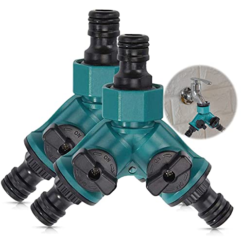2-Wege-Verteiler Ventil Mit Absperrventil Quick Connector Gartenschlauch Adapter Gartenschlauch Anschluss Wasserhahn Doppel Connector Y Connector Für Garten Für Wasserhahn 3/4 Zoll Regulierbar 2 Stück von CANRNYACBZ