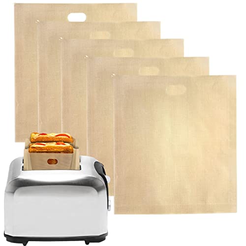 Wiederverwendbare Toaster Taschen Sandwich Beutel Toastabags Wiederverwendbare Toaster-Beutel Hitzebeständig Toastabags Antihaft Waschbar Für Sandwiches Würstchen Pizza Mikrowelle Grill Toaster 10 PCS von CANRNYACBZ