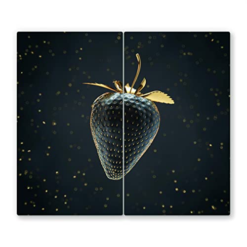 2x30x52cm - Herdabdeckplatte, Herdabdeckung für Glaskeramik-Kochfelder, Gehärtetes Glas, 60x52cm, mehrfarbig, Schneideplatte von Canvasfly
