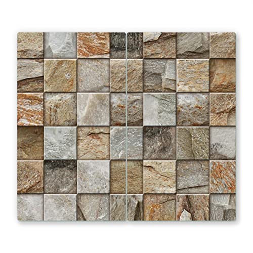 2x30x52cm - Herdabdeckplatte, Herdabdeckung für Glaskeramik-Kochfelder, Gehärtetes Glas, 60x52cm, mehrfarbig, Schneideplatte von Canvasfly