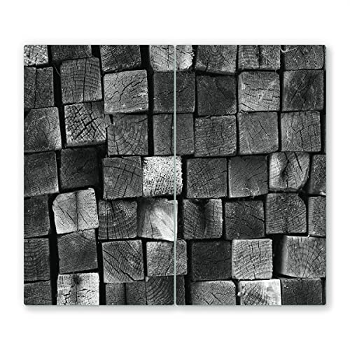 2x30x52cm - Herdabdeckplatte, Herdabdeckung für Glaskeramik-Kochfelder, Gehärtetes Glas, 60x52cm, mehrfarbig, Schneideplatte von Canvasfly