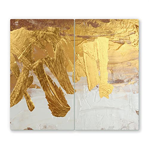 2x30x52cm - Herdabdeckplatte, Herdabdeckung für Glaskeramik-Kochfelder, Gehärtetes Glas, 60x52cm, mehrfarbig, Schneideplatte von Canvasfly