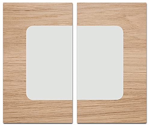 Canvas Fly 30x52 Glas-Herdabdeckplatte für Induktions- & Cerankochfeld, 2-teilig, Universale Küchenarbeitsplatte, Schneidebrett & Kochplatte-Abdeckung Rutschfest, Glasplatte inkl. Silikonnoppen (37) von CANVAS FLY