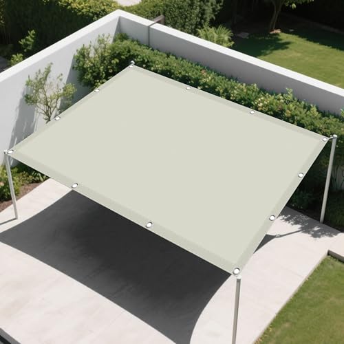 Sonnensegel 1.2 x 1.8 m Rechteckig Wasserdicht Sonnenschutz Windschutz Sichtschutz Balkon mit Spannseilen mit Ösen für Garten Camping, Beige von CAOBAOF
