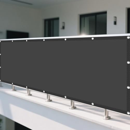 Sonnensegel 155 x 235 cm Rechteckig Wasserdicht 98% UV Schutz Sonnendach Beschattung mit Ösen Segeltuch 4 × 1.5 M Seile für Garten Terrasse Balkon Schwimmbad, Dunkelgrau von CAOBAOF