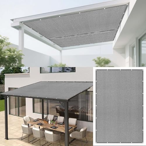 Sonnensegel 624 x 687 cm Rechteckig Atmungsaktiv Sonnenschutz Windschutz Segel Baldachin mit Ösen Seil HDPE UV Schutz Ohne Bohren für Außenbereich Garten, Hellgrau Sonnensegel 624 x 687 cm Rechteckig Atmungsaktiv Sonnenschutz Windschutz Segel Baldachin mit Ösen Seil HDPE UV Schutz Ohne Bohren für Außenbereich Garten, Hellgrau von CAOBAOF
