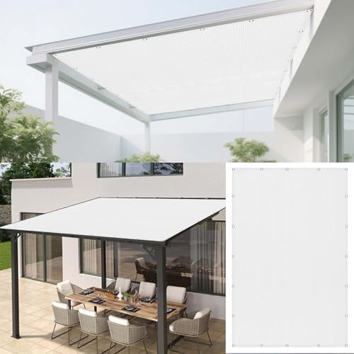 Sonnensegel 625 x 681 cm Rechteckig Atmungsaktiv Sonnenschutz Windschutz Segel Baldachin mit Ösen Seil HDPE UV Schutz Ohne Bohren für Außenbereich Garten, Weiß Sonnensegel 625 x 681 cm Rechteckig Atmungsaktiv Sonnenschutz Windschutz Segel Baldachin mit Ösen Seil HDPE UV Schutz Ohne Bohren für Außenbereich Garten, Weiß von CAOBAOF