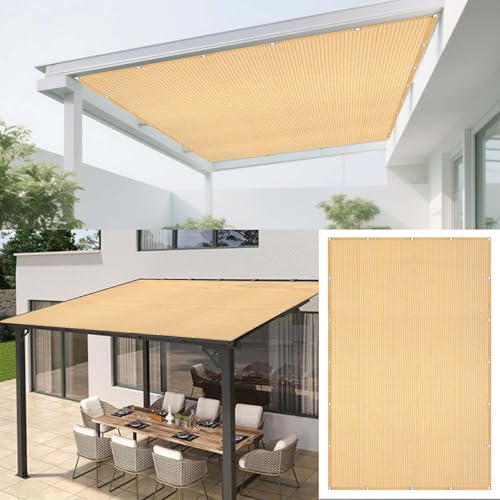 Sonnensegel 630 x 682 cm Rechteckig Atmungsaktiv Sonnenschutz Windschutz Segel Baldachin mit Ösen Seil HDPE UV Schutz Ohne Bohren für Außenbereich Garten, Creme Farben Sonnensegel 630 x 682 cm Rechteckig Atmungsaktiv Sonnenschutz Windschutz Segel Baldachin mit Ösen Seil HDPE UV Schutz Ohne Bohren für Außenbereich Garten, Creme Farben von CAOBAOF