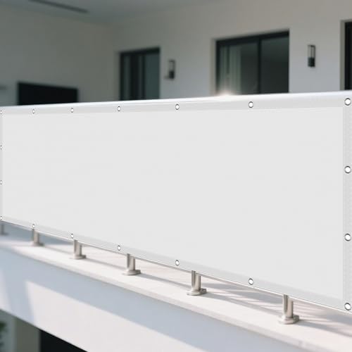 Sonnensegel 65 x 375 cm Rechteckig Wasserdicht 98% UV Schutz Sonnendach Beschattung mit Ösen Segeltuch 4 × 1.5 M Seile für Garten Terrasse Balkon Schwimmbad, Weiß Sonnensegel 65 x 375 cm Rechteckig Wasserdicht 98% UV Schutz Sonnendach Beschattung mit Ösen Segeltuch 4 × 1.5 M Seile für Garten Terrasse Balkon Schwimmbad, Weiß von CAOBAOF