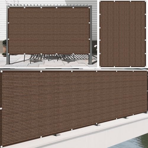 Sonnensegel Rechteckig 410 x 440 cm Rechteckig Atmungsaktiv 98% UV Schutz Regenschutz Überdachung Vielen Größen mit Spannseilen für Garten Terrasse Outdoor Camping, braun von CAOBAOF