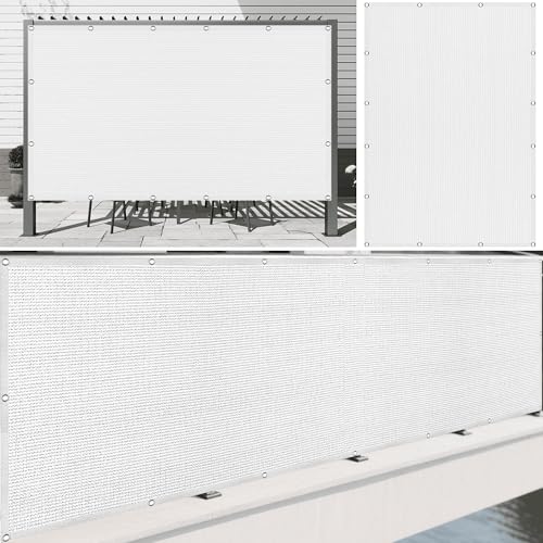 Sonnensegel Rechteckig 500 x 540 cm Rechteckig Atmungsaktiv 98% UV Schutz Regenschutz Überdachung Vielen Größen mit Spannseilen für Garten Terrasse Outdoor Camping, Weiß von CAOBAOF