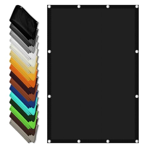Sonnensegel Segel Baldachin 3 x 3.4 m 98% Uv-Schut Wetterschutz Segeltuch Meterware Segeltuch Wasserdicht Vielen Größen mit Spannseilen für Außenbereich Garten, Schwarz von CAOBAOF