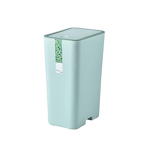 Abfalleimer, 12 l, Fugendüse, gepresst, für Haushalt, Wohnzimmer, Küche, mit Deckel, großes Fassungsvermögen, WC, Badezimmer, Papierkorb, Badezimmer-Mülleimer (grün) von CAOJLjiaxiang-2012