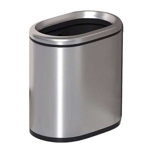 Abfalleimer, 9/12 Liter, schmaler Edelstahl-Mülleimer, offener Mülleimer mit abnehmbarem Mülleimer, moderner schmaler Mülleimer für Küche, Badezimmer, Schlafzimmer, Büro, Badezimmer, Mülleimer (Silber von CAOJLjiaxiang-2012