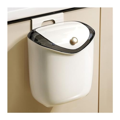 Abfalleimer für Badezimmer, hängend, mit Deckel, kleiner Kunststoff-Mülleimer, Wand-Mülleimer, Küchenkomposteimer, Schiebedeckel unter dem Waschbecken, Badezimmer-Mülleimer (L) von CAOJLjiaxiang-2012