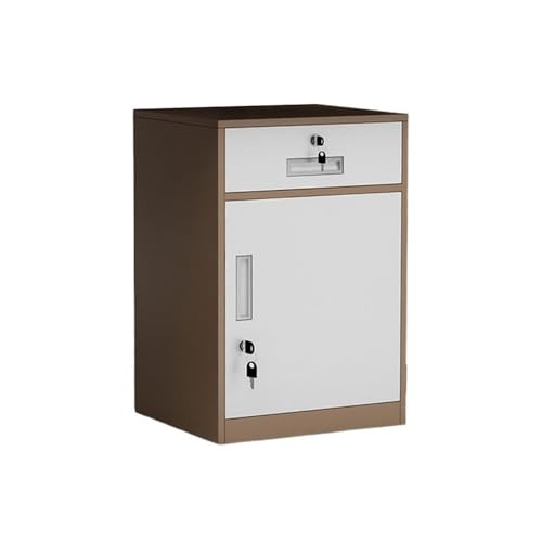 Aktenschrank, Büro, kurzer Schrank, multifunktionaler Aufbewahrungsschrank, Aktenschrank, Stahlschublade, Schrank unter dem Schreibtisch mit Schloss, 1,2 mm Büroschrank (braun) von CAOJLjiaxiang-2012