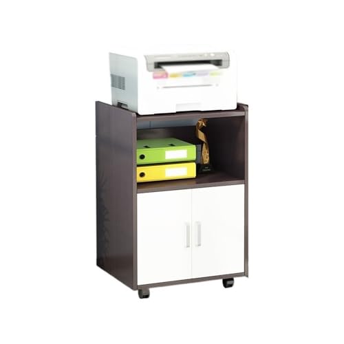 Aktenschrank, abnehmbares Büroregal, Druckerregal, Aktenschrank, mehrstöckiges Lagerregal mit Tür, Schreibtisch, Beistellschrank, Büroschrank (schwarz) von CAOJLjiaxiang-2012