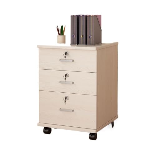 Aktenschrank, einfach verschließbar, mobiler, niedriger Schrank mit Schubladen, Aktenordner, Büro, Aktenschrank, Büroschrank (Beige) von CAOJLjiaxiang-2012