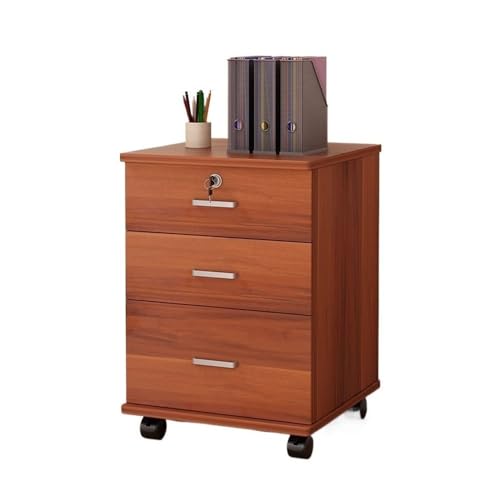 Aktenschrank, niedriger Schrank mit Schublade, Aktenschrank, Aktenschrank, einfache Verriegelung, mobiler Büroschrank, Büroschrank (braun) von CAOJLjiaxiang-2012