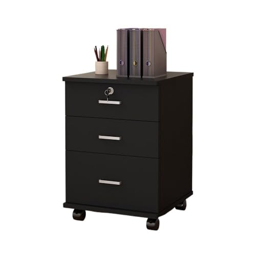 Aktenschrank, niedriger Schrank mit Schublade, Aktenschrank, Aktenschrank, einfache Verriegelung, mobiler Büroschrank, Büroschrank (schwarz) von CAOJLjiaxiang-2012