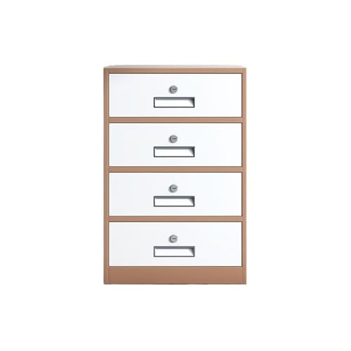 Aktenschrank, verdickte Stahlplatte, Aktenschrank, multifunktional, 4 Schubladen, Büro, Datendatei, Aufbewahrungsschrank, 65 cm Büroschrank (braun) von CAOJLjiaxiang-2012