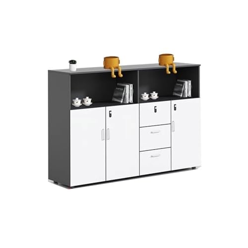 Aktenschrank, verschließbar, Schubladenschrank, Aktenschrank, niedriger Schrank, Büro-Organizer, Aktenschrank, Trennwand, Aufbewahrungsschrank, Druckerschrank, Büroschrank (schwarz) von CAOJLjiaxiang-2012