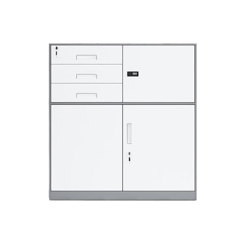Aktenschrank Aktenschrank Eisen Kurzschrank Büro Datenspeicherschrank Balkon Bücherregal Aufbewahrungsschrank mit Schloss Kleiner Schrank Büroschrank (Gris) von CAOJLjiaxiang-2012
