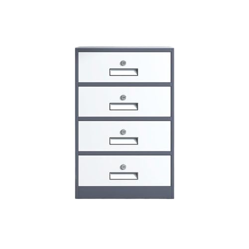 Aktenschrank aus verdicktem Stahlblech, multifunktionaler Schrank mit 4 Schubladen, Büroschrank, 65 cm Büroschrank (Grau) von CAOJLjiaxiang-2012