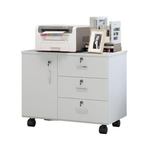 Aktenschrank mit mehreren Schubladen, großer Kapazität, Aktenschrank, Büroschrank, breiter, mobiler Datenschrank, Büroschrank (weiß) von CAOJLjiaxiang-2012