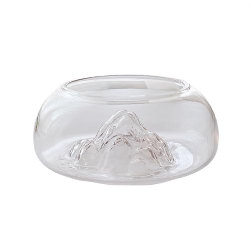 Aquarium-Glas-Aquarium, verdicktes Wohnzimmer, kleines kugelförmiges Aquarium, Haushalt, transparent, Desktop-Schildkröten-Tank mit erhöhter Berglinie, Dekoration von CAOJLjiaxiang-2012