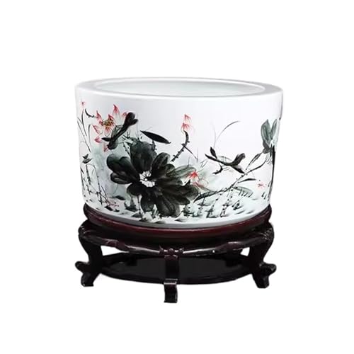 Aquarium Jingdezhen Keramik-Aquarium, Schildkröten-Becken, Zuhause, Wohnzimmer, dekorative Schreibtisch-Dekoration, Outdoor, Garten, Terrasse, dekoratives Aquarium, 47 x 29 cm von CAOJLjiaxiang-2012