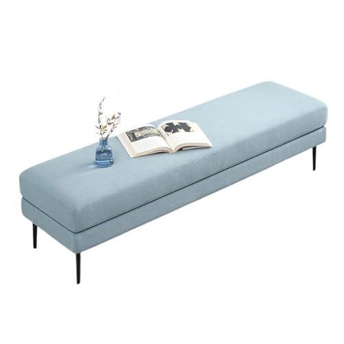 Bank Bett Nachthocker Wickelhocker aus Stoff, dekorativer Hocker für Wohnzimmer, Sofa, moderner Hocker für Schlafzimmer, leichte Luxusbank, Fußbank (blau, 150 x 50 x 43 cm) von CAOJLjiaxiang-2012