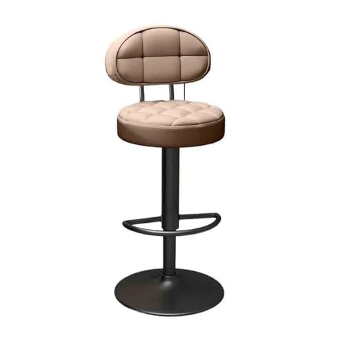 Barhocker, 360 Grad drehbar, Barstuhl, hohe Rückenlehne, Barstuhl, Vorderstuhl, Inseltisch, Esszimmerstuhl, Barhocker (braun) von CAOJLjiaxiang-2012
