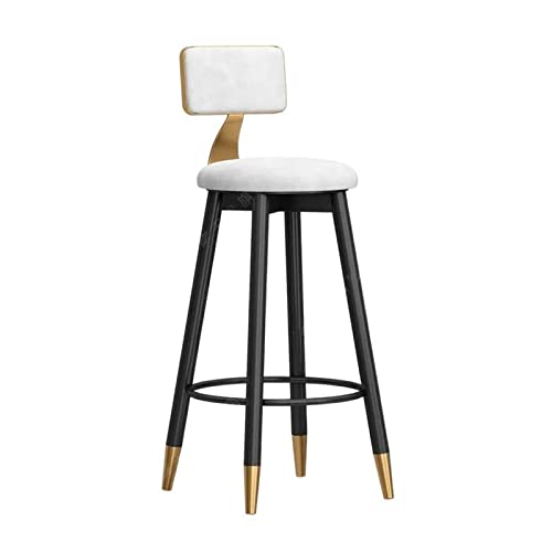 Barhocker, 75 cm, modern, modisch, für den Schreibtisch, Barstuhl mit Rückenlehne, praktischer Esszimmerstuhl, Barhocker (weiß) von CAOJLjiaxiang-2012