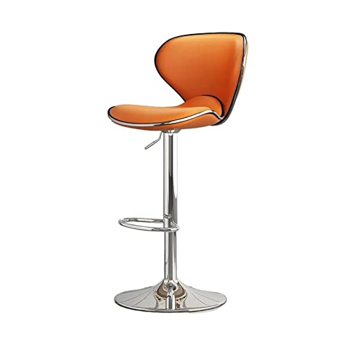 Barhocker, Esszimmerstuhl, Barhocker, moderner und schlichter Barhocker, Rückenlehne, höhenverstellbar (61–81 cm), Barhocker (Orange) von CAOJLjiaxiang-2012