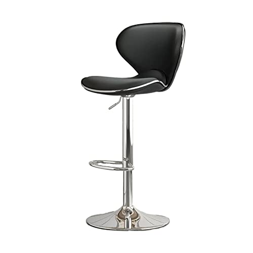 Barhocker, Esszimmerstuhl, Barhocker, moderner und schlichter Barhocker, Rückenlehne, höhenverstellbar (61–81 cm), Barhocker (schwarz) von CAOJLjiaxiang-2012