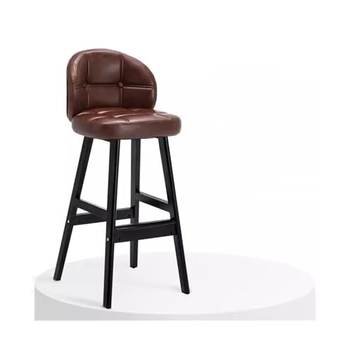 Barhocker, Massivholz, Barstühle für den Haushalt, leicht, Luxus-Rückenlehnen, hohe Hocker, Barhocker, Milchteeläden, Rezeption, Barstühle, moderne und minimalistische Barhocker von CAOJLjiaxiang-2012