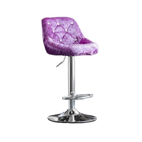 Barhocker, einfache Rückenlehne, hoher Hocker, 60–80 cm, Drehstuhl, Haushalt, Küche, leicht, luxuriös, modisch, Barhocker, Barhocker (Hellviolett) von CAOJLjiaxiang-2012