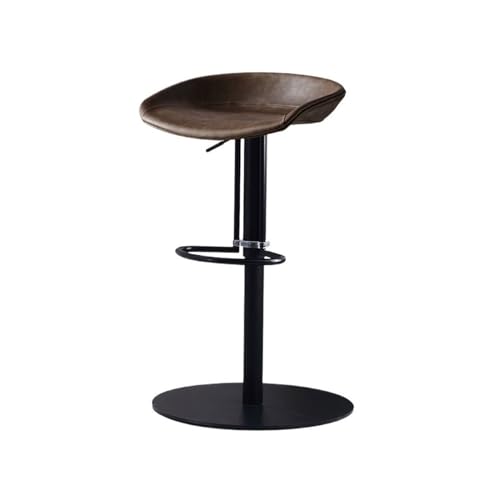 Barhocker, leicht, luxuriös, Eisen, gehobener Barstuhl für den Schreibtisch, Kassierer, Inselstuhl, moderner Drehstuhl, hoher Hocker, kann 57–78 cm Sitzhöhe angehoben werden (braun) von CAOJLjiaxiang-2012