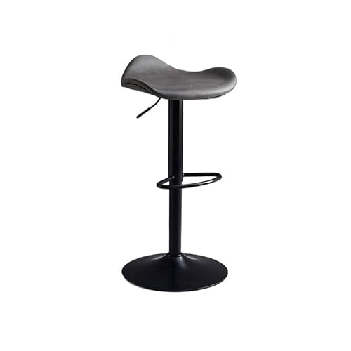 Barhocker, modischer Barstuhl, Eisen-Hochstuhl, kann angehoben und gedreht werden, leicht, luxuriöser Hochhocker, modern, einfache Rückenlehne, Barhocker, Barhocker (Grau) von CAOJLjiaxiang-2012