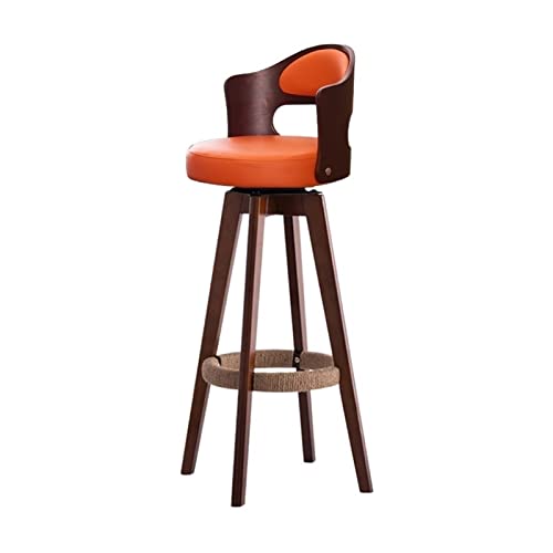 Barhocker aus PU-Leder, Drehhocker aus Holz, luxuriös und modisch, für den Schreibtisch, Kassierer, Barstuhl mit Rückenlehne, Barhocker (grün) von CAOJLjiaxiang-2012
