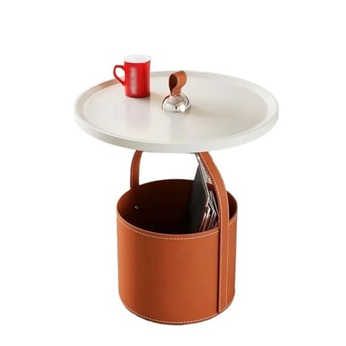 Beistelltisch, tragbarer Beistelltisch, kleiner Couchtisch für Wohnzimmer, Ecktisch für Sofa, kompakter Nachttisch für kleine Räume, Couchtisch (Orange) von CAOJLjiaxiang-2012
