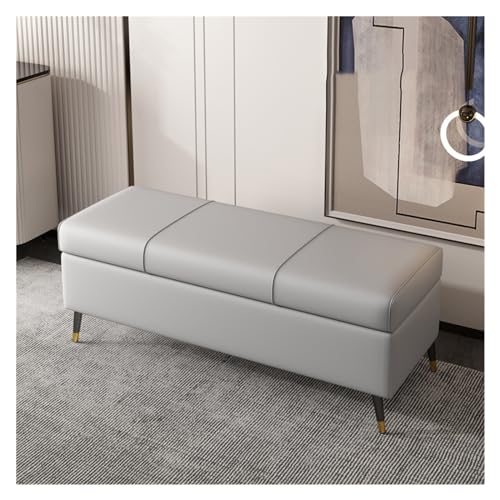 Bettbank, Ottomane, für Schlafzimmer, luxuriöse Schuhbank mit Klappdeckel, gepolsterter Ottomane, moderner Aufbewahrungshocker für das Bett von CAOJLjiaxiang-2012