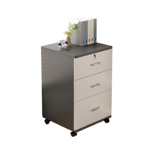 Büro-Aktenschrank aus dickem Holz, für unter dem Schreibtisch, mobiler Büroschrank, Aufbewahrungsschrank mit einfachem Schloss, Nachttisch für Schlafzimmer, Möbel, Aktenschrank (schwarz) von CAOJLjiaxiang-2012