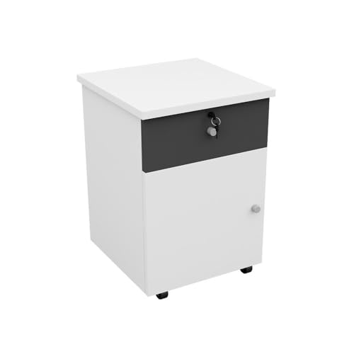 Büro-Aktenschrank mit Schublade, mobiler Aktenschrank, Büroaufbewahrung, Schreibtisch, kleiner Seitenschrank, kurzer Schrank, Aktenschrank, Weiß von CAOJLjiaxiang-2012