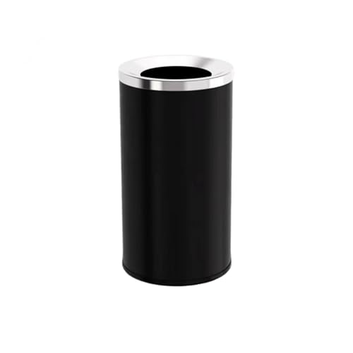 CAOJLjiaxiang-2012 15 l/25 l/50 l Edelstahl-Mülleimer, gerader Überwurf, Öffnung oben, Küche, schwarz, Abfalleimer für Zuhause, Büro, Papierkorb, Mülleimer (mittel) von CAOJLjiaxiang-2012