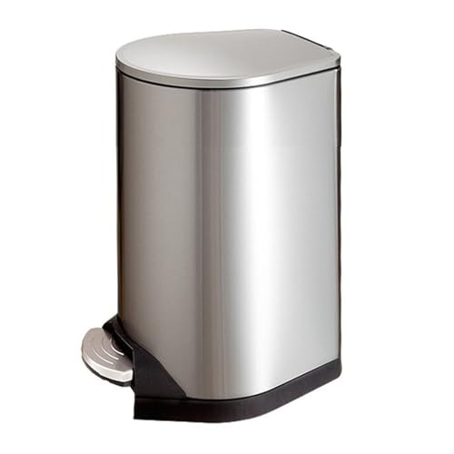 CAOJLjiaxiang-2012 Abfalleimer aus Edelstahl, fingerabdruckresistent, freihändiger Küchenabfalleimer mit sanft schließendem Deckel, Fußpedal und Inneneimer für Zuhause, Büro, Badezimmer, Mülleimer (7 von CAOJLjiaxiang-2012