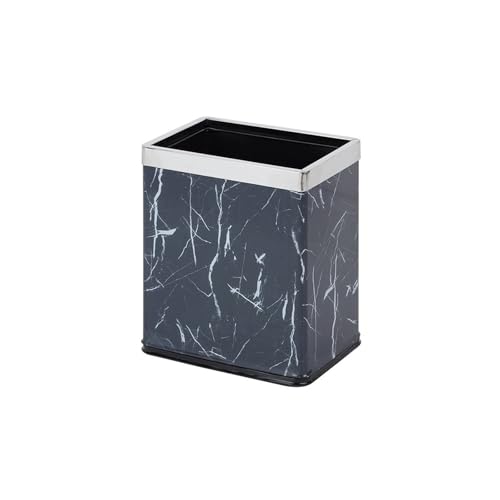 CAOJLjiaxiang-2012 Abfalleimer mit offener Oberseite, quadratisch, Küchenabfalleimer, Papierkorb für Zuhause, Küche, Büro, Mülleimer (schwarze Steinstruktur) von CAOJLjiaxiang-2012