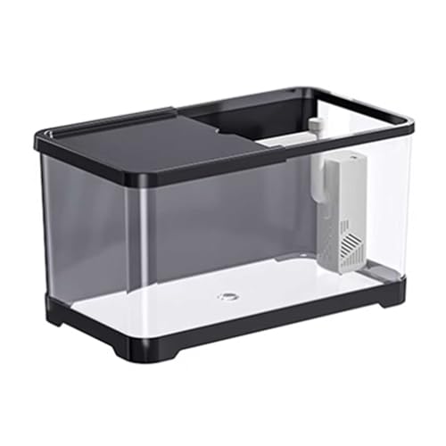 CAOJLjiaxiang-2012 Aquarium für den Schreibtisch, transparent, aus Acryl, mit Deckel und Boden, für Fischzucht zu Hause, für kleines Wohnzimmer, Aquarium, Schwarz von CAOJLjiaxiang-2012
